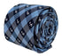 light blue  and dark navy blue plaid gingham style tie with Scottie dog Scottish Terrier design